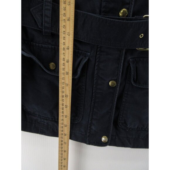 Banana Republic Jacket Small Military Coat Elbow Patches Utility Belt - Picture 5 of 13